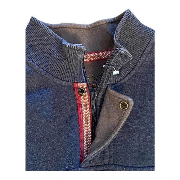 Orvis Long Sleeve Blue Quarter-Zip Snap Closure Warm Sweatshirt Men’s Size XL - Picture 11 of 11